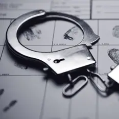 Handcuffs and fingerprinting