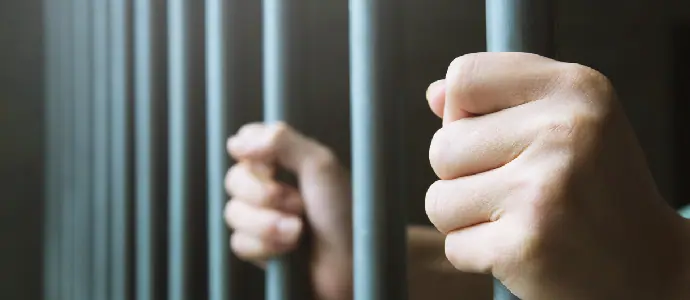 hands behind bars